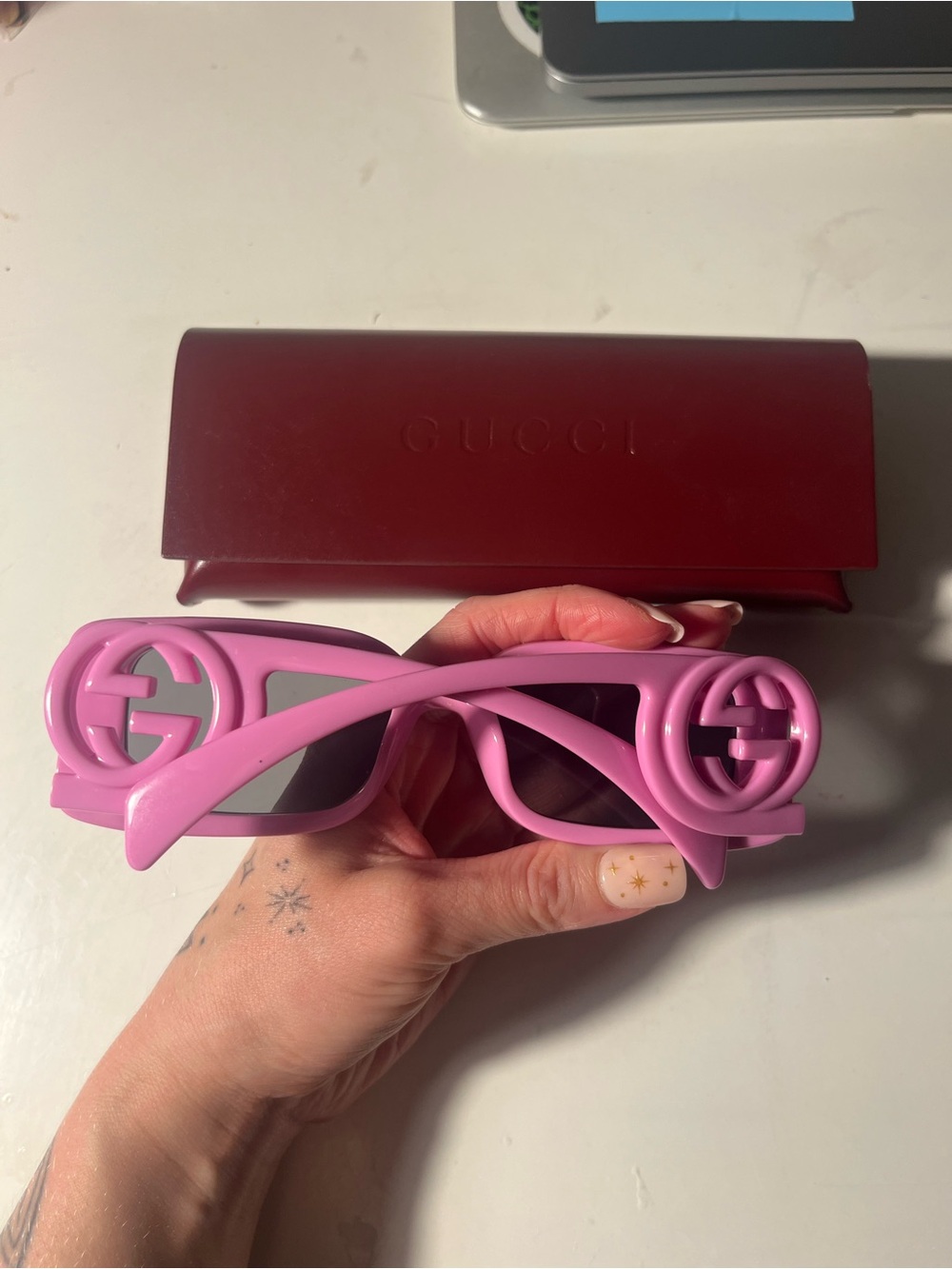 Gucci GG1425s pink sunglasses